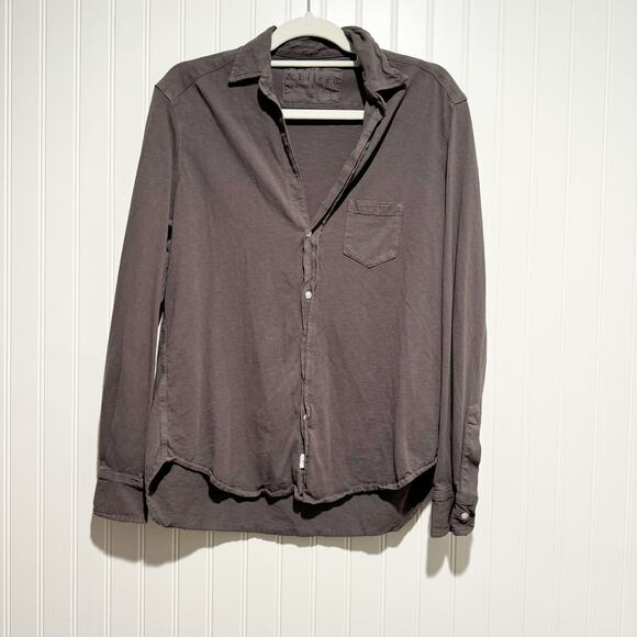 Frank & Eileen Tops - Frank Eileen Tee Lab Gray Knit Cotton Button Up Size Small